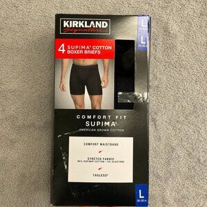 NEW Kirkland Signature Pack Of 4 Men's Size L Supima Cotton Boxer Briefs